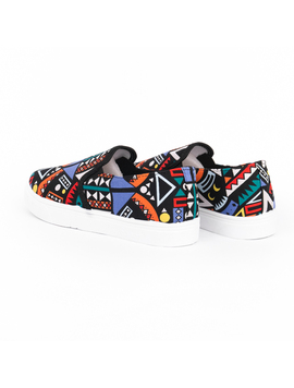 Espadrile Dama Cu Imprimeu Rainbow Negru