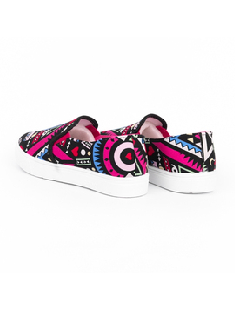 Espadrile Dama Cu Imprimeu Rainbow Fucsia