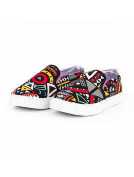 Espadrile Dama Cu Imprimeu Rainbow Mov