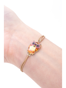 Bratara Dama ColorOwl Bordo Galben Si Bej