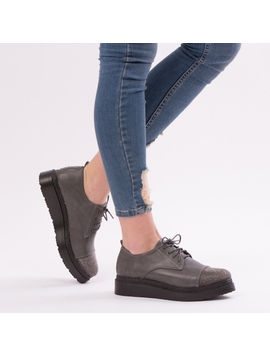 Pantofi Dama Cu Platforma SparkleMeNow Gri