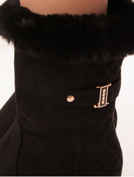 Ghete Dama Cu Blanita Si Cusaturi Decorative Time Negre