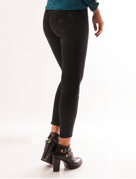 Jeans Dama Cu Rupturi Fine Confidence Negri