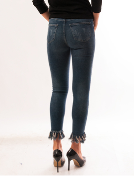 Jeans Dama Cu Franjuri Confidence Albastri