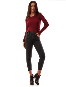 Jeans Dama Cu Fermoare Confidence Negri