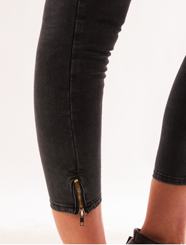 Jeans Dama Cu Fermoare Confidence Negri
