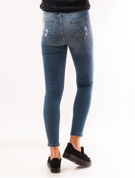 Jeans Dama Cu Talie Inalta Si Rupturi Faith Albastri