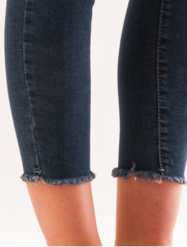 Jeans Dama Cu Rupturi Si Franjuri Reaction Albastru Inchis