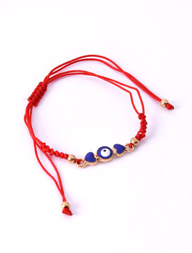 Martisor Bratara Reglabila Cu Pandantiv Ochi Si Inimioare Heart Albastru