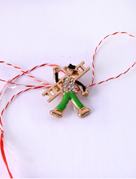 Martisor Brosa Corsar Cu Strasuri Brilliant Verde