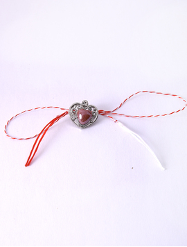 Martisor Brosa Inima Cu Piatra Glow Maro