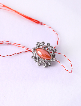 Martisor Brosa Floare Cu Piatra Glow Piersica