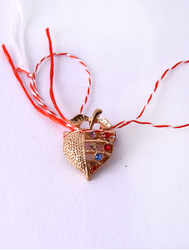 Martisor Brosa Inima Cu Strasuri Creative Auriu
