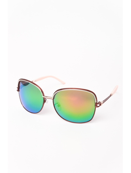 Ochelari De Soare Dama Cu Lentila Oglinda Spring Lover Grena Si Verde