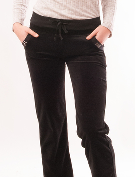 Pantaloni Dama Din Catifea Diamond Negri
