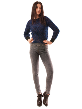 Pantaloni Dama Blug Stil Colant Wish Gri Prespalat