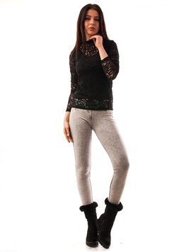 Pantaloni Dama Blug Stil Colant Goldmine Gri Deschis
