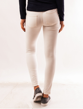 Pantaloni Dama Blug Stil Colant Relax Albi
