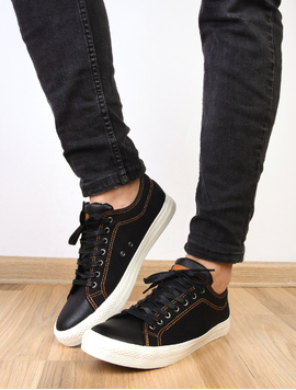 Pantofi Barbati Sport Cu Siret Denim New Negri