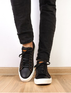Pantofi Barbati Sport Cu Siret Denim New Negri
