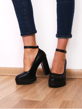 Pantofi Dama Cu Platforma Si Bareta Sometimes Negre