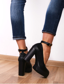 Pantofi Dama Cu Platforma Si Bareta Sometimes Negre