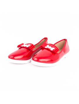 Pantofi Dama De Lac Cu Pietricele Pebbles Rosu