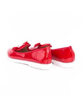 Pantofi Dama De Lac Cu Pietricele Pebbles Rosu