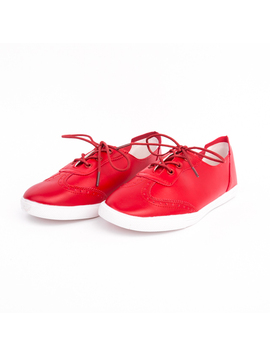 Pantofi Dama Cu Siret FashionSport Rosu