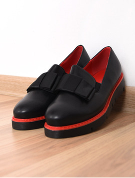 Pantofi Dama Casual Leader Negru Si Rosu