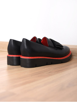 Pantofi Dama Casual Leader Negru Si Rosu