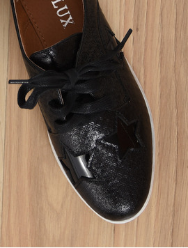 Pantofi Dama Casual Textured Negri