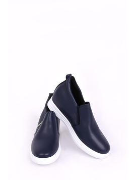 Pantofi Dama Casual Cu Fermoar Lateral Morning Bleumarin