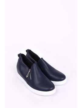 Pantofi Dama Casual Cu Fermoar Lateral Morning Bleumarin