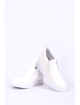 Pantofi Dama Casual Cu Fermoar Lateral Morning Albi