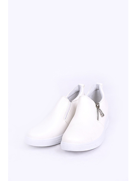 Pantofi Dama Casual Cu Fermoar Lateral Morning Albi
