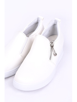 Pantofi Dama Casual Cu Fermoar Lateral Morning Albi