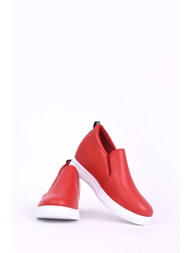Pantofi Dama Casual Cu Elastic Lateral Musical Rosii