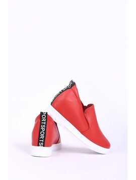 Pantofi Dama Casual Cu Elastic Lateral Musical Rosii