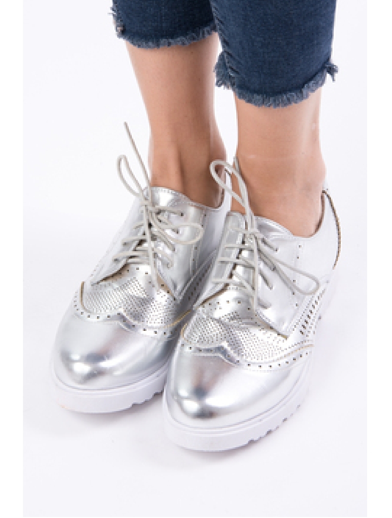 Pantofi Dama Casual Lacuiti Everyday Argintii