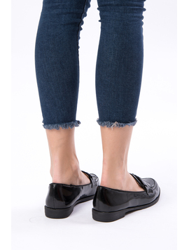 Pantofi Dama Casual Cu Franjuri Nature Negri