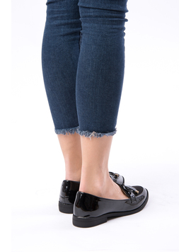 Pantofi Dama Casual Cu Fundita Famous Negri
