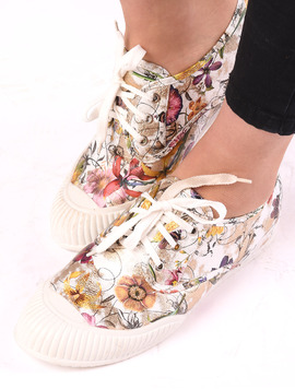 Tenisi Dama Cu Imprimeu Floral Choice Bej
