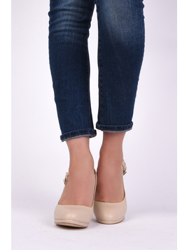 Pantofi Dama Casual Cu Toc Beauty Bej