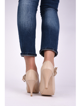 Pantofi Dama Casual Cu Toc Beauty Bej