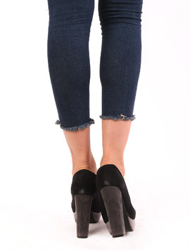 Pantofi Dama Cu Platforma Si Toc Gros Bamboo Negri
