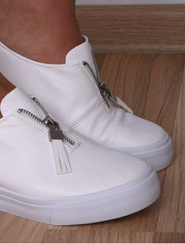 Pantofi Dama Sport Cu Fermoar Advice Albi