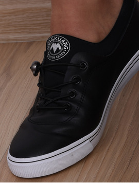 Pantofi Dama Sport Cu Siret Elastic Alive Negru Si Alb