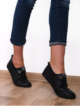 Pantofi Dama Sport Cu Siret Elastic Alive Negri