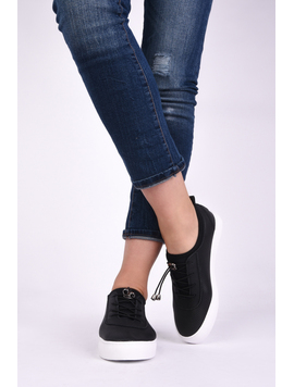 Pantofi Dama Sport Cu Siret Elastic Mysterious Negri